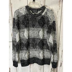 Vintage Expressions International Mens Sweater Black And White Chucky Knit